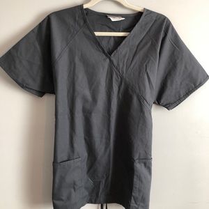 Butter-Soft Mock Wrap Scrub Top Large